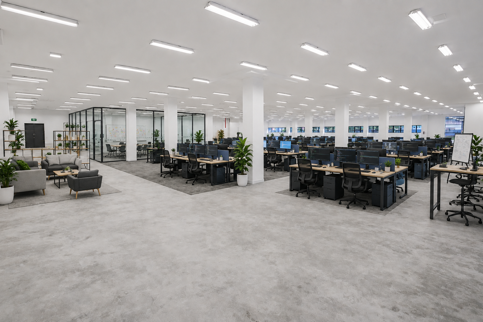 Same floor fitted out as an office — artist's impression