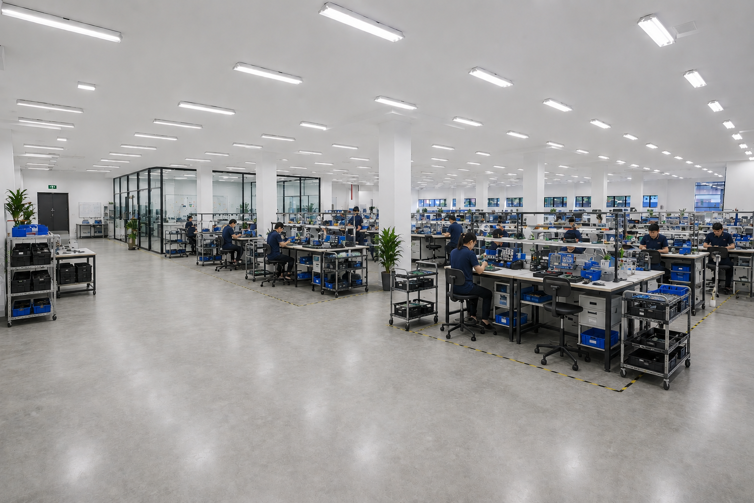 Example fit-out: light manufacturing and assembly workbenches