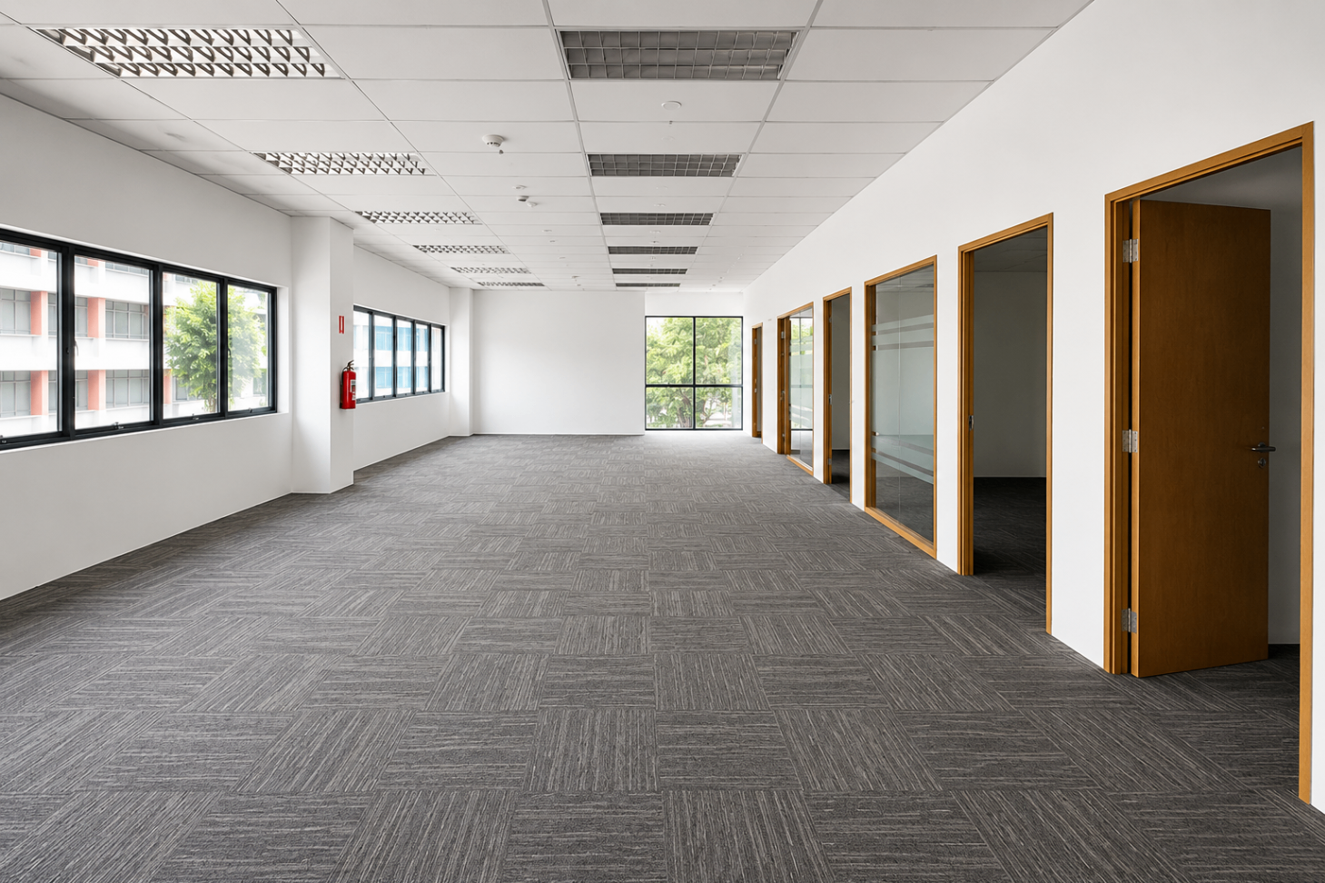 Partially furnished office space at 8 Commonwealth Lane with internal rooms